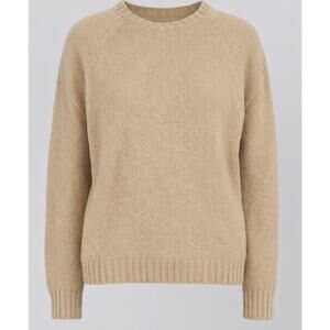 Vintage Carducci Italy Angora Wool Sweater Women S M Tan Camel V Neck Knit Top